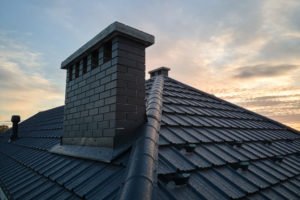 Grey chimney and roof